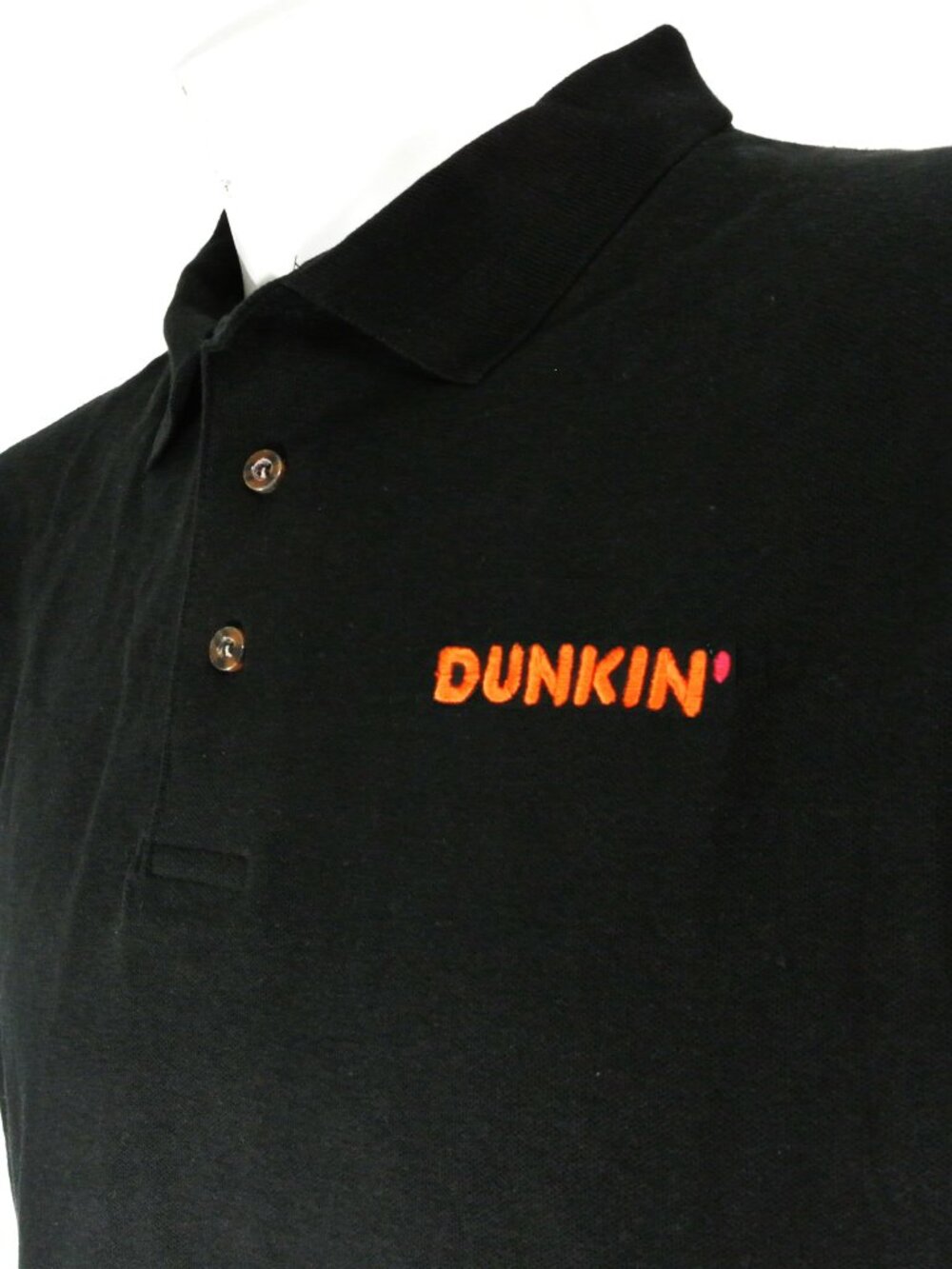 DUNKIN' Canada Coffee Employee Uniform Polo Shirt Black NEW Size XL